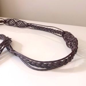 Brown Vegan leather braided Boho style belt